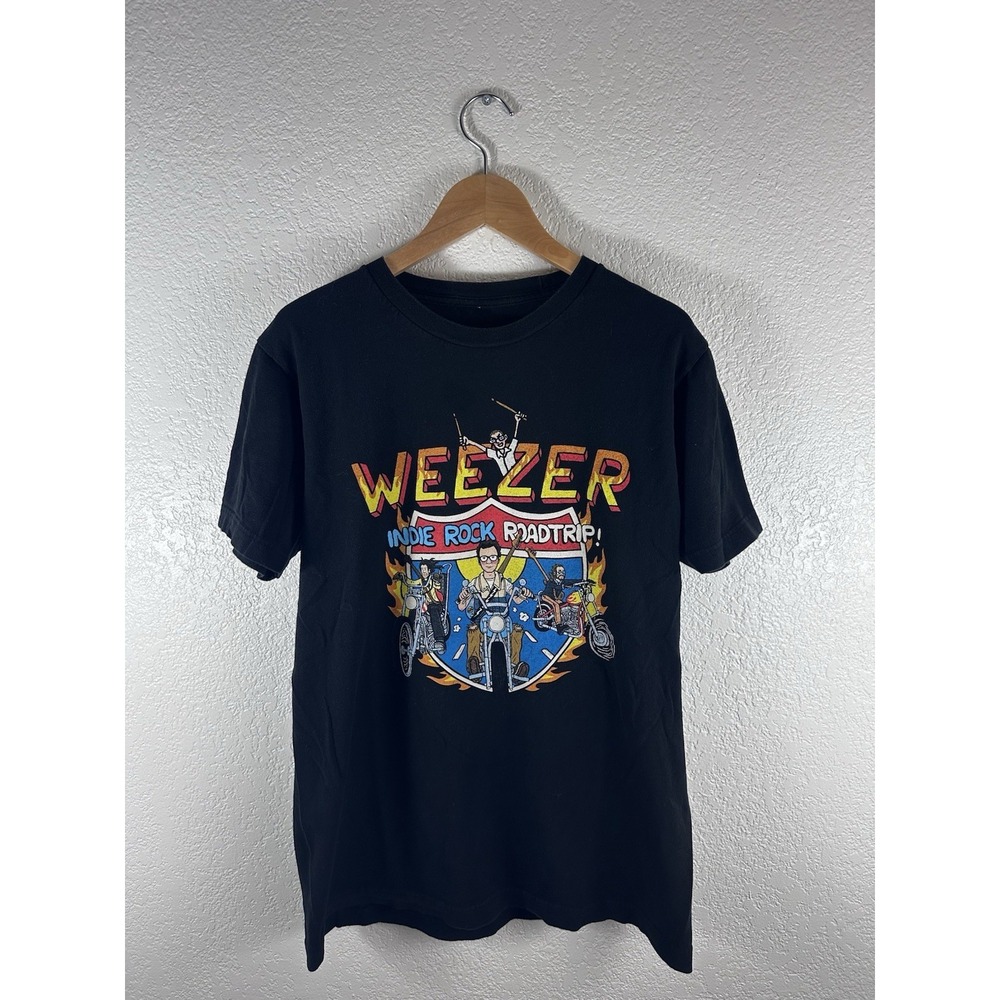 Weezer Indie Rock Roadtrip 2023 Tour T Shirt Black Men's Medium Band Tee